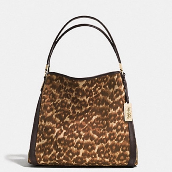 New Coach Madison Ocelot Shoulder Bag - Picture 1 of 4
